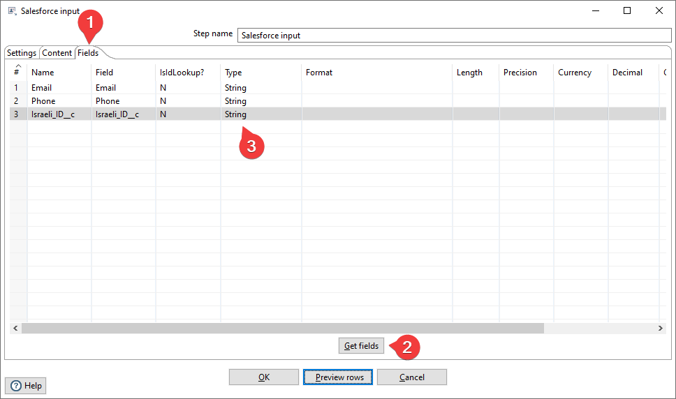 Get Fields for Contacts